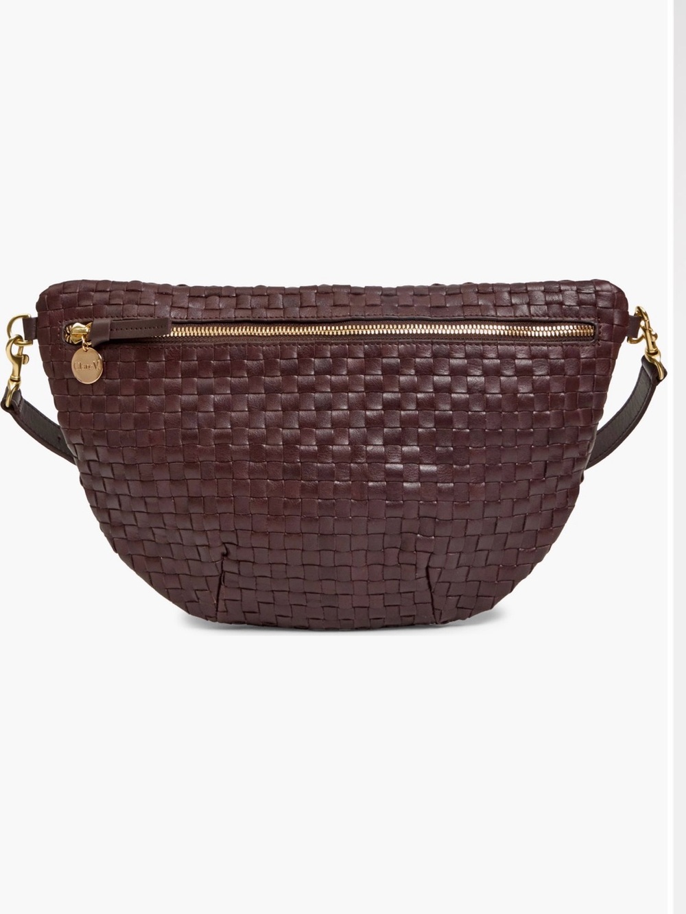 Clare V Grande Woven Belt Bag in Tobacco